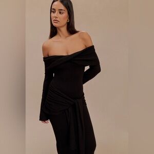 Meshki Black Off-the-Shoulder Sweater